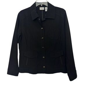 Chico’s Magique Pinnacle Black Jacket Size 1 NWT
